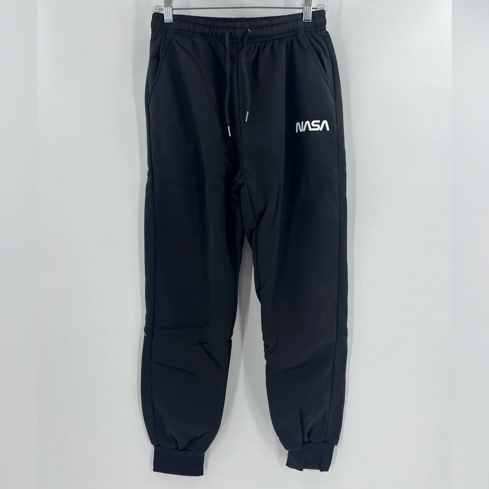 SHEIN MEN’s NASA joggers are fleece-lined. Medium